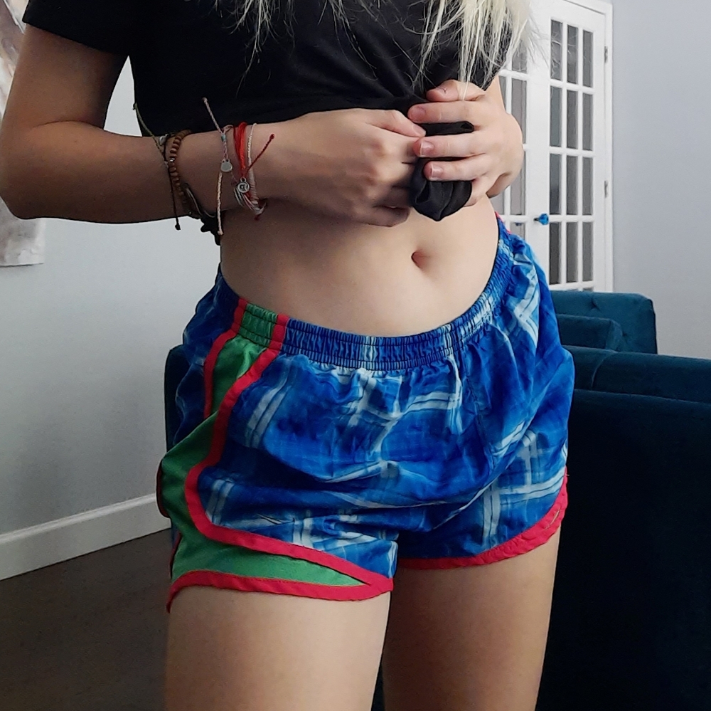 nike plaid athletic shorts